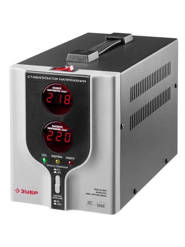ЗУБР 1000ВА, 1 кВт, автоматический стабилизатор напряжения, Профессионал (59375-1)