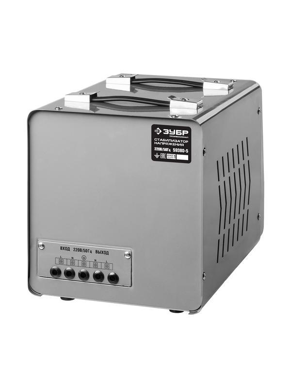 ЗУБР 5000ВА, 5 кВт, автоматический стабилизатор напряжения, Профессионал (59380-5)