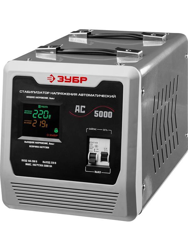 ЗУБР 5000ВА, 5 кВт, автоматический стабилизатор напряжения, Профессионал (59380-5)