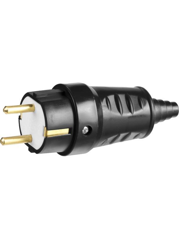 СИБИН черная, 220 В, IP44, прямая вилка (55115-B)