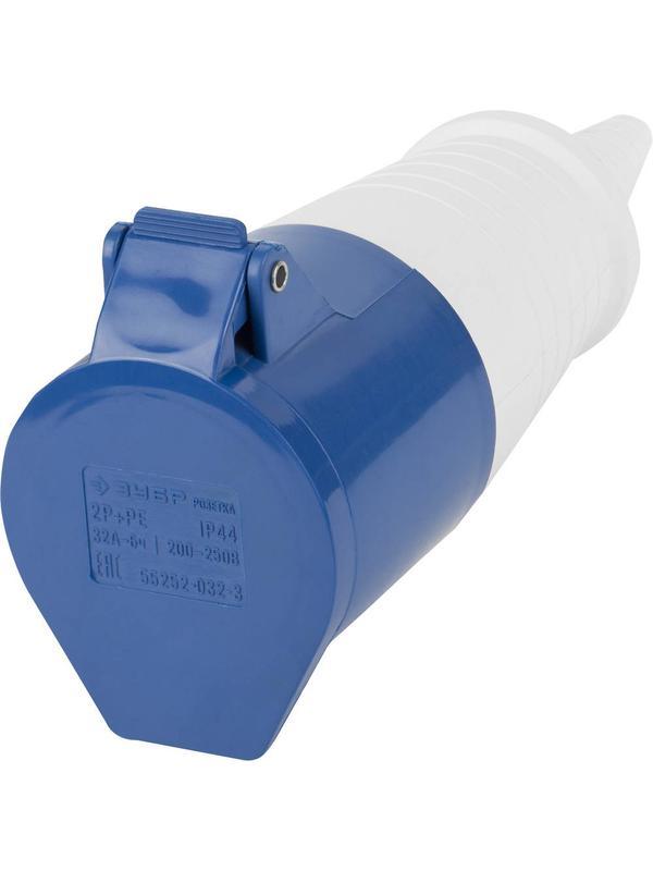 ЗУБР 32 A, 250 В, переносная розетка (55252-032-3)