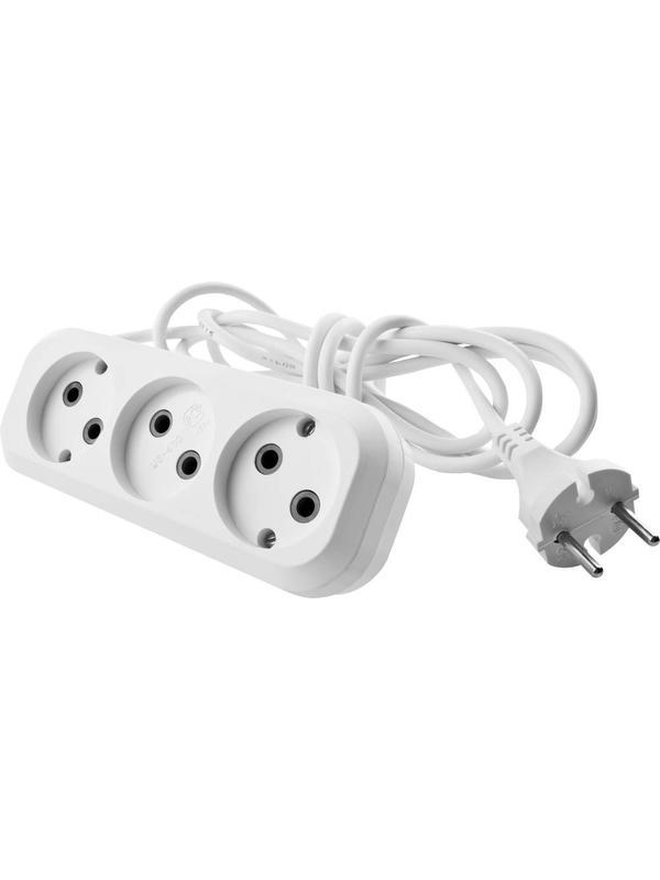 СИБИН У-20, ПВС, 2 х 0.75 мм2, 1300 Вт, 3 гн., 2 м, бытовой удлинитель (55031-2)