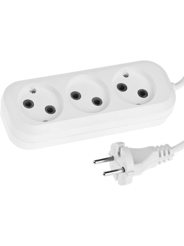 СИБИН У-20, ПВС, 2 х 0.75 мм2, 1300 Вт, 3 гн., 5 м, бытовой удлинитель (55031-5)