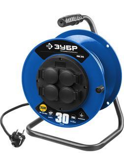 ЗУБР ПВС-315, ПВС, 3 x 1.5 мм2, 30 м, 3500 Вт, IP44, силовой удлинитель на катушке, Профессионал (55081-30)