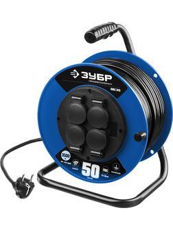 ЗУБР ПВС-315, ПВС, 3 x 1.5 мм2, 50 м, 3500 Вт, IP44, силовой удлинитель на катушке, Профессионал (55081-50)
