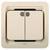 СВЕТОЗАР Гамма, двухклавишный, с подсветкой, цвет бежевый, 10 А/~250 В, электрический выключатель (SV-54135-B)