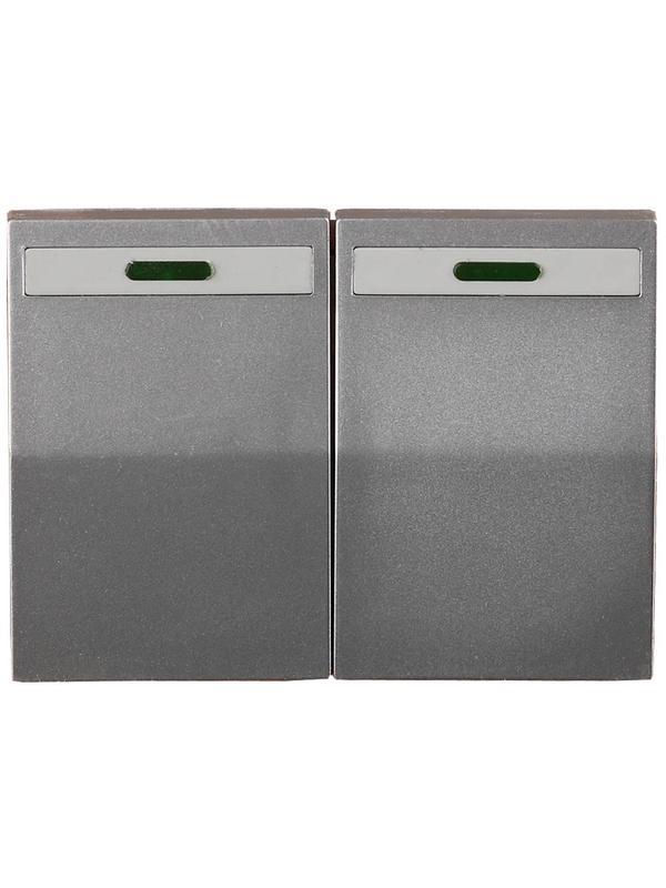 СВЕТОЗАР Эффект, без вставки и рамки, двухклавишный выключатель (SV-54435-SM)