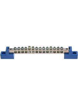 Шина СВЕТОЗАР нулевая на 2-х угловых изоляторах, макс. ток 100А, 5мм, 14 отв.