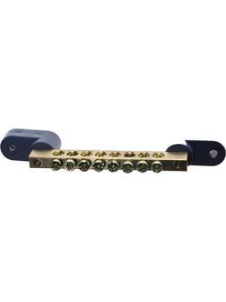 Шина СВЕТОЗАР нулевая на 2-х угловых изоляторах, поворотная,макс. ток 100А, 5,2мм, 8 полюсов