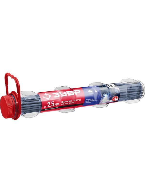 ЗУБР Д 2.5 х 350 мм, 1.5 кг в ПВХ тубе, МР-3 рутиловый, электрод сварочный (40011-2.5)