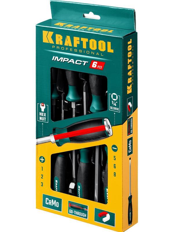 KRAFTOOL Impact, 6 шт, набор ударных отверток (25025)