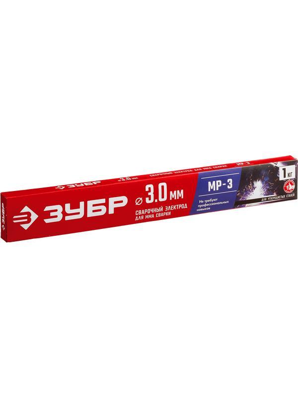 ЗУБР Д 3.0 х 350 мм, 1 кг в коробке, МР-3 рутиловый, электрод сварочный (40011-3.0)