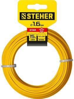 STEHER ЗВЕЗДА, 1.6 мм, 15 м, леска для триммера (75010-1.6)