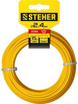 STEHER ЗВЕЗДА, 2.4 мм, 15 м, леска для триммера (75010-2.4)