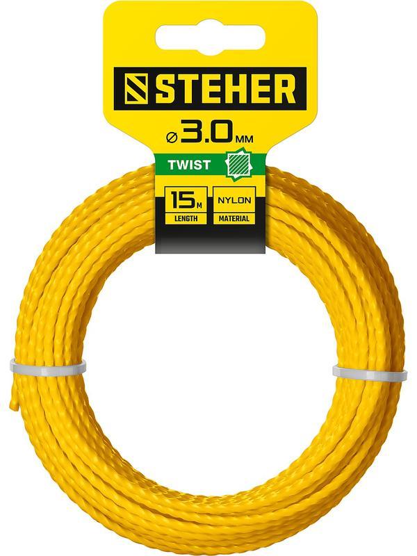 STEHER ВИТОЙ КВАДРАТ, 3.0 мм, 15 м, леска для триммера (75020-3.0)
