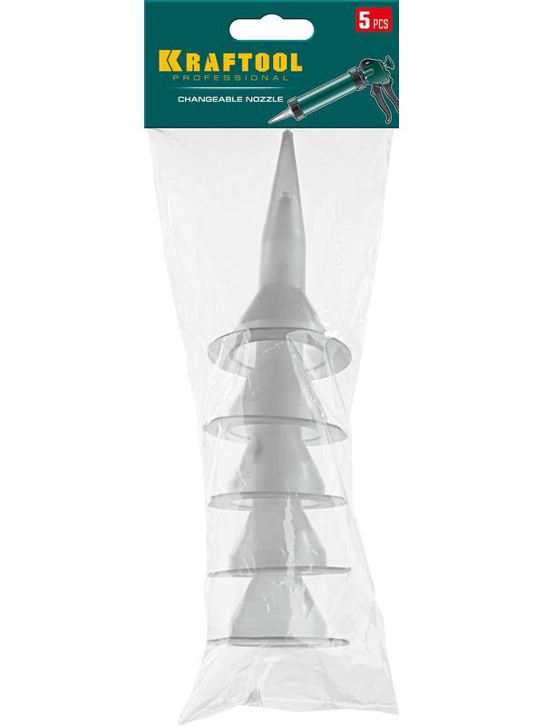 KRAFTOOL 5 шт, запасные сопла для закрытых пистолетов для герметика (06677-S)