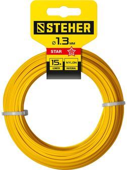 STEHER ЗВЕЗДА, 1.3 мм, 15 м, леска для триммера (75010-1.3)