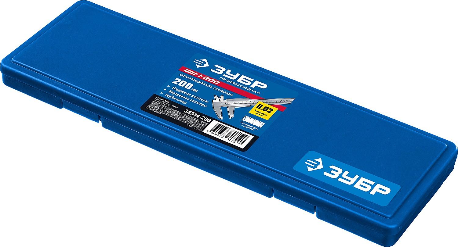 ЗУБР ШЦ-1-200, 200 мм, стальной штангенциркуль, Профессионал (34514-200)