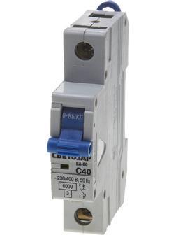 СВЕТОЗАР 1-полюсный, 40 A ″C″откл. сп., 6 кА, 230/400 В, автоматический выключатель (SV-49061-40-C)