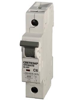 СВЕТОЗАР 1-полюсный, 40 A, ″C″ откл. сп. 6 кА, 230/400 В, автоматический выключатель (SV-49021-40-C)