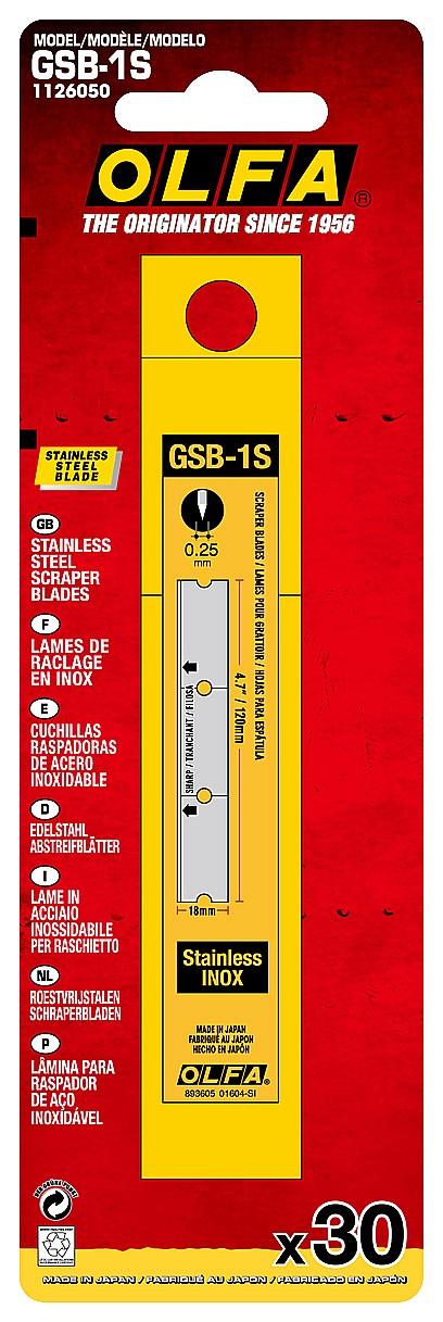 OLFA 30 шт, прямые лезвия GSR-1/3B GSR-2 для скребков 120 мм (OL-GSB-1S)