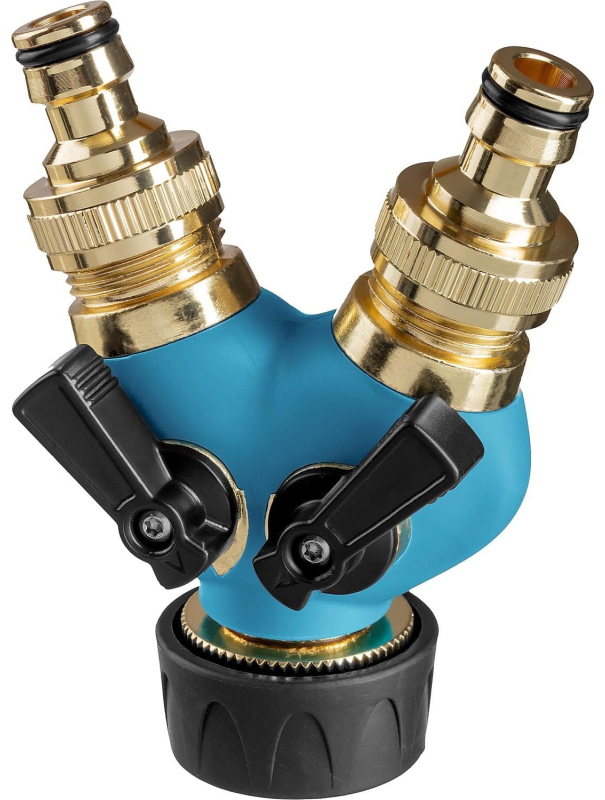 Поливочный распределитель GRINDA BS-1 426112, диаметр 3/4″ - 1″, двухканальный, с внутренней резьбой, из латуни, оцинкованный