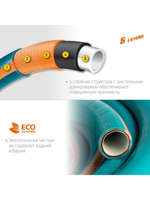 GRINDA EXPERT 5, 1″ 25 м, 25 атм, пятислойный, текстильное армирование, поливочный шланг, PROLine (429007-1-25)