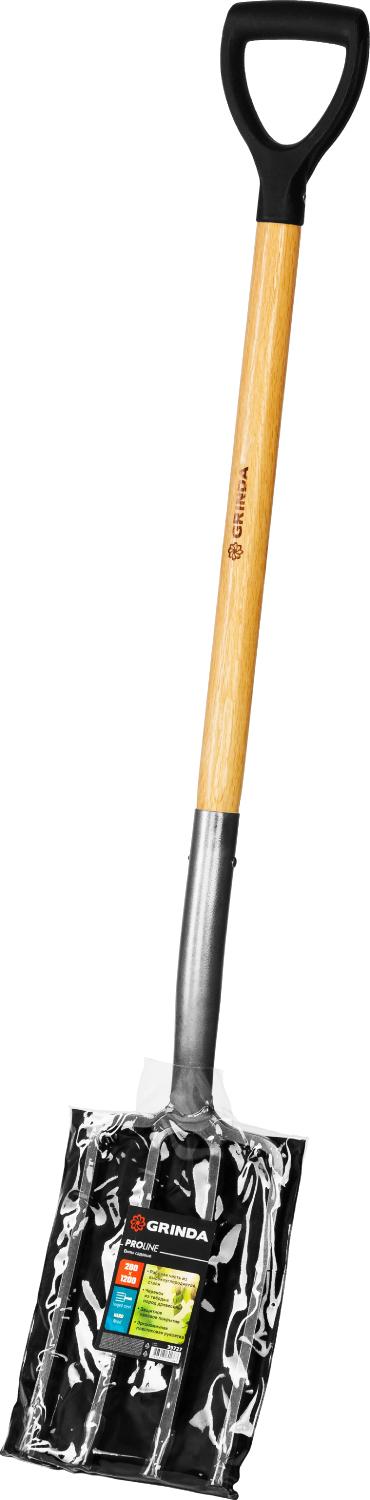 GRINDA 280 x 180 x 1200 мм, антикор. покрытие, деревянный черенок высш. сорт, с пластиковой рукояткой, вилы садовые, PROLine (39727)