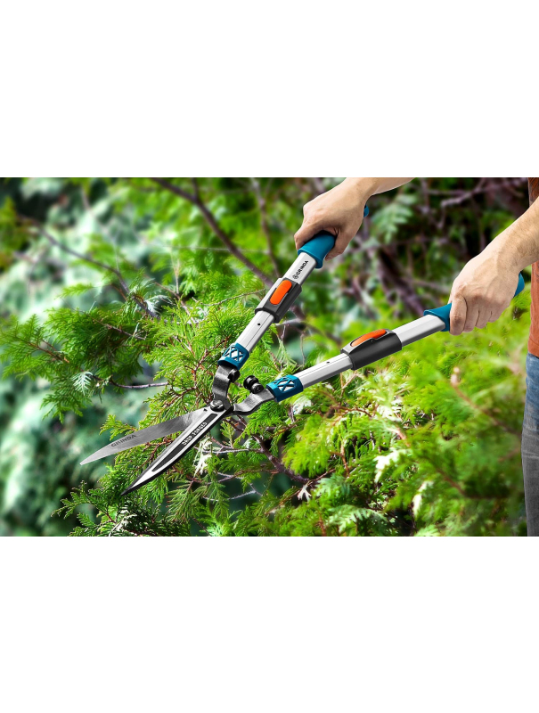 Кусторез GRINDA FH-800T 423790, кованые лезвия, телескопический, алюминиевые рукоятки /  630 - 800 мм.