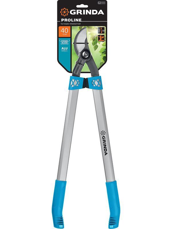 GRINDA F-650, 650 мм, высокоуглеродистая сталь, кованые лезвия, алюминиевые рукоятки, плоскостной сучкорез, PROLine (424511)
