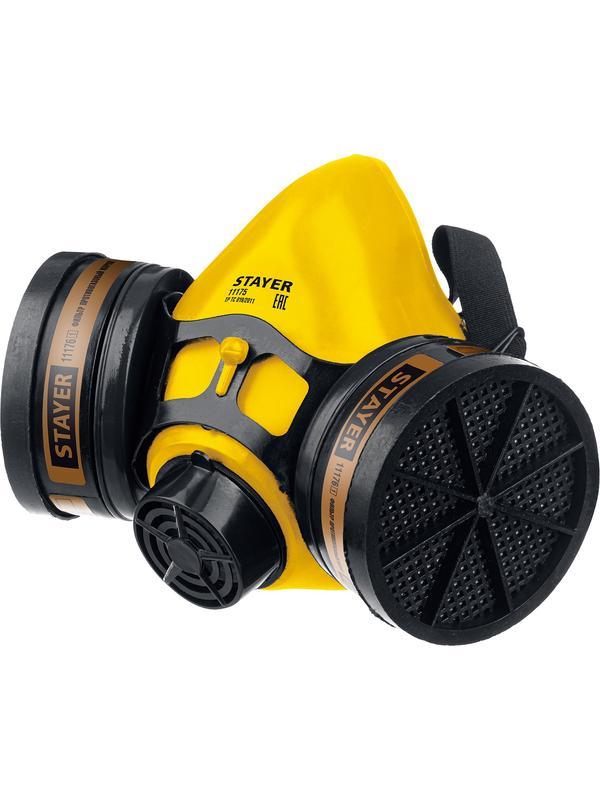 STAYER HF-6000, два фильтра A1 в комплекте, респиратор противогазовый, Professional (11175)