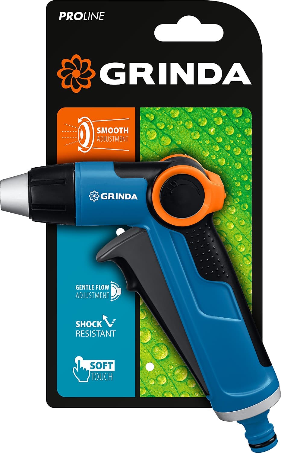 Поливочный пистолет GRINDA X-R 8-427113, с регулятором напора, плавная регулировка, курок спереди, двухкомпонентный