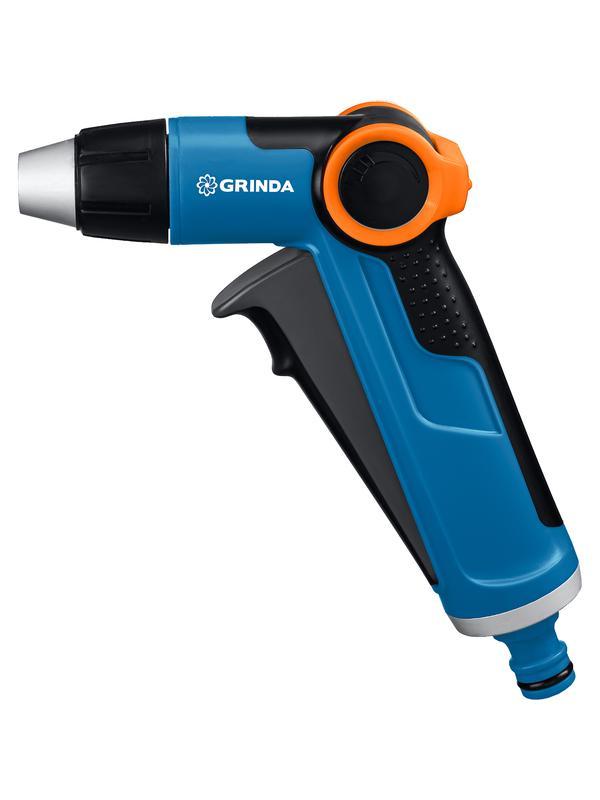 Поливочный пистолет GRINDA X-R 8-427113, с регулятором напора, плавная регулировка, курок спереди, двухкомпонентный