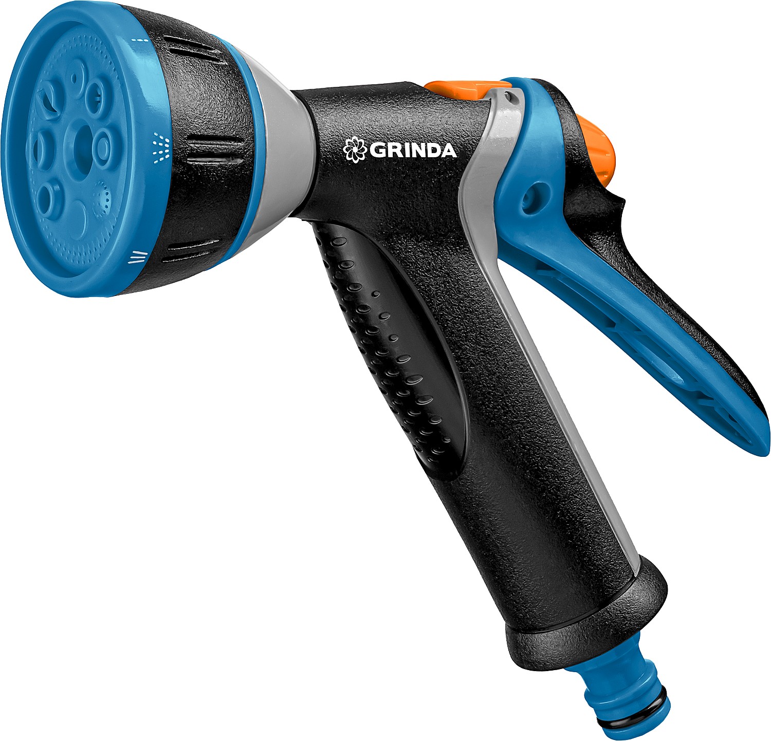 Поливочный пистолет GRINDA BM-8 8-427339, 8 режимов, курок сзади, металлический с TPR