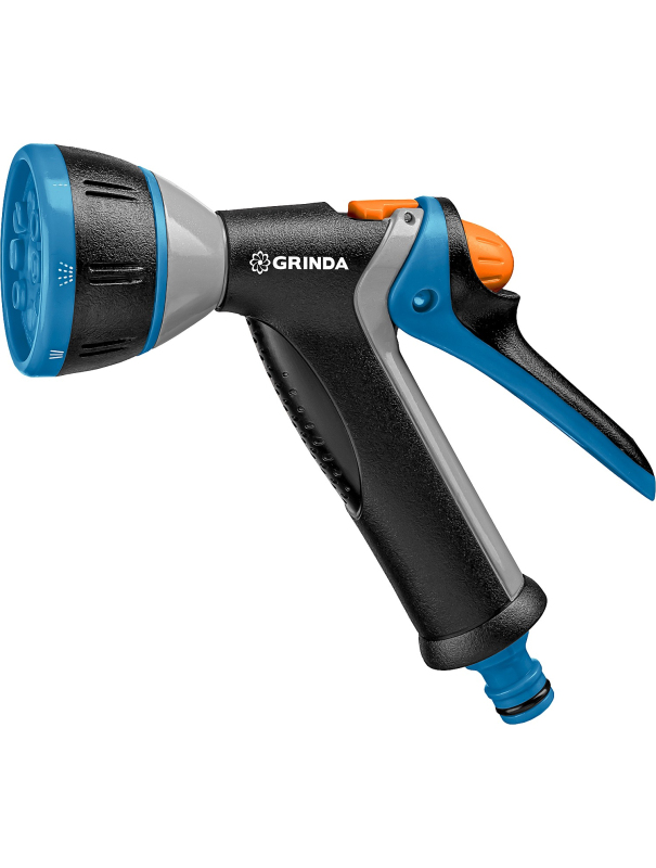 Поливочный пистолет GRINDA BM-8 8-427339, 8 режимов, курок сзади, металлический с TPR