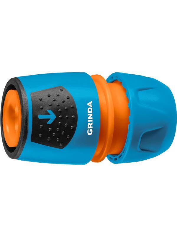 GRINDA TU-A, 1/2″ - 3/4″, быстросъемный, с автостопом, пластиковый с TPR, для шланга, универсальный соединитель, PROLine (8-426227)