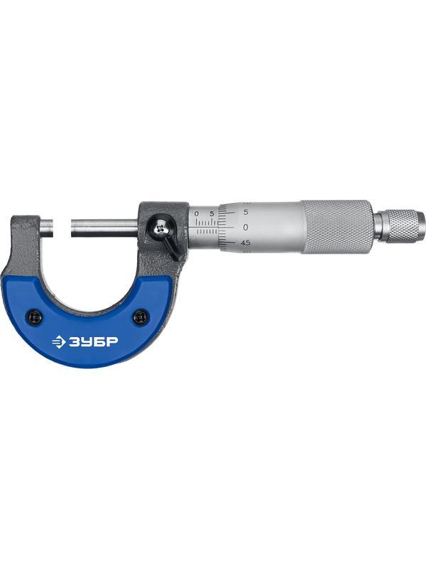 ЗУБР 0 - 25 мм, гладкий механический микрометр, Профессионал (34480-25)