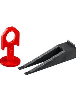 ЗУБР СВП, комплект в пакете: 1.0 мм, зажим + клин, 50 + 50 шт, система выравнивания плитки (33831-H50)