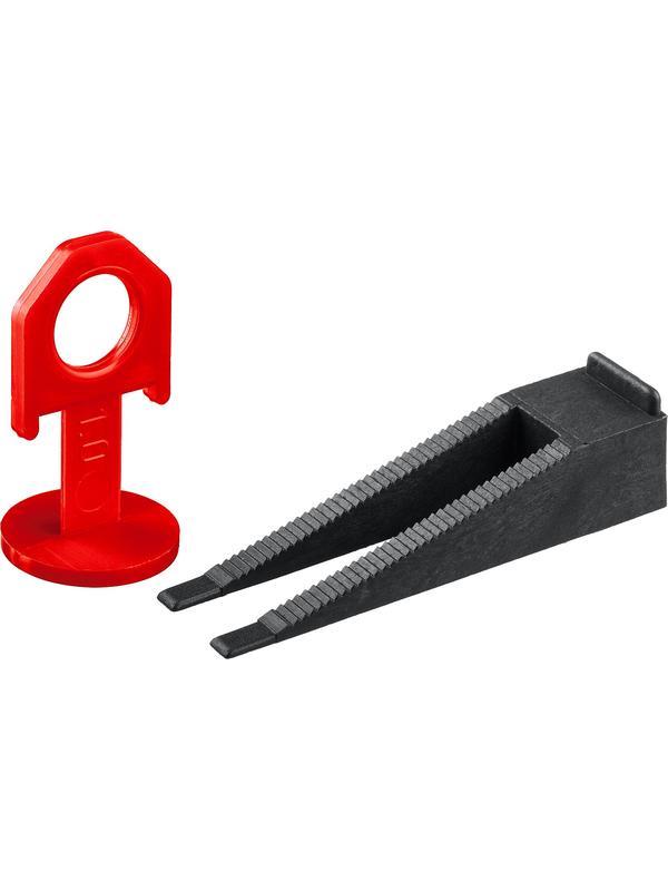 ЗУБР СВП, комплект в пакете: 1.0 мм, зажим + клин, 50 + 50 шт, система выравнивания плитки (33831-H50)