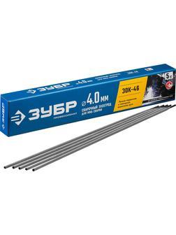 ЗУБР Д 4.0 х 450 мм, 5 кг в коробке, ЗОК-46 рутил-целлюлозный, электрод сварочный, Профессионал (40035-4.0)