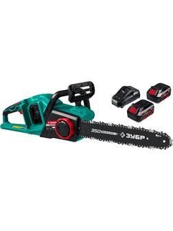 ЗУБР С1-18, 36 В, 35 см шина, 2х18 В АКБ (4 А·ч), бесщеточная цепная пила (ПЦЛ-3635-42)