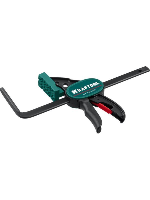 KRAFTOOL GT-160/60, 160/60 мм, универсальная, быстрозажимная, в T-track, пистолетная струбцина (32237)