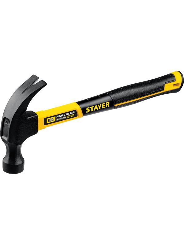 STAYER Fiberglass, 680 г, с фиберглассовой рукояткой, столярный молоток-гвоздодёр, Professional (2026_z02)