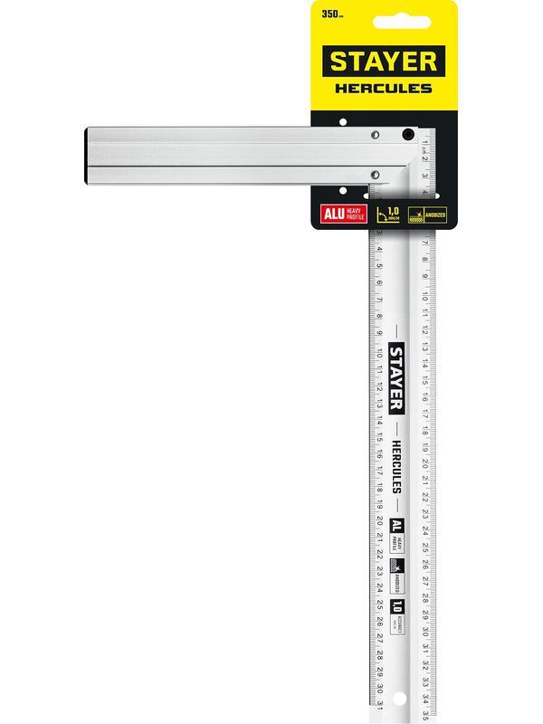 STAYER 350 мм, жесткий столярный угольник, Professional (3432-35)