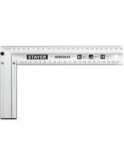 STAYER 250 мм, жесткий столярный угольник, Professional (3432-25)
