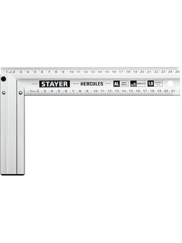 STAYER 250 мм, жесткий столярный угольник, Professional (3432-25)