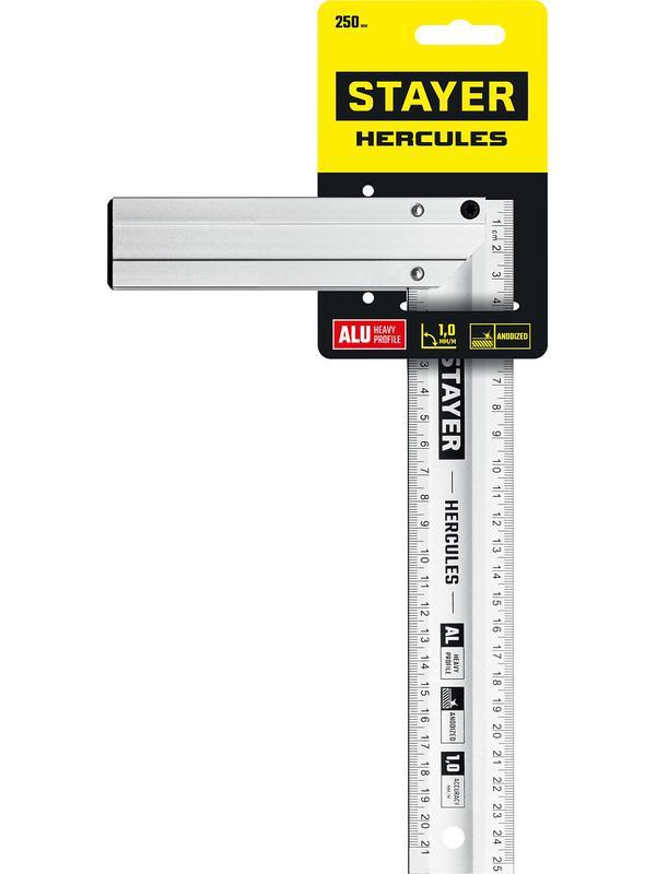 STAYER 250 мм, жесткий столярный угольник, Professional (3432-25)