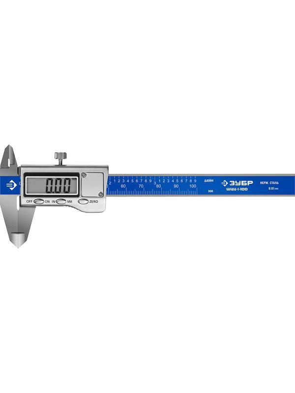 ЗУБР ШЦЦ-I-100-0.01, 100 мм, электронный штангенциркуль, Профессионал (34463-100)
