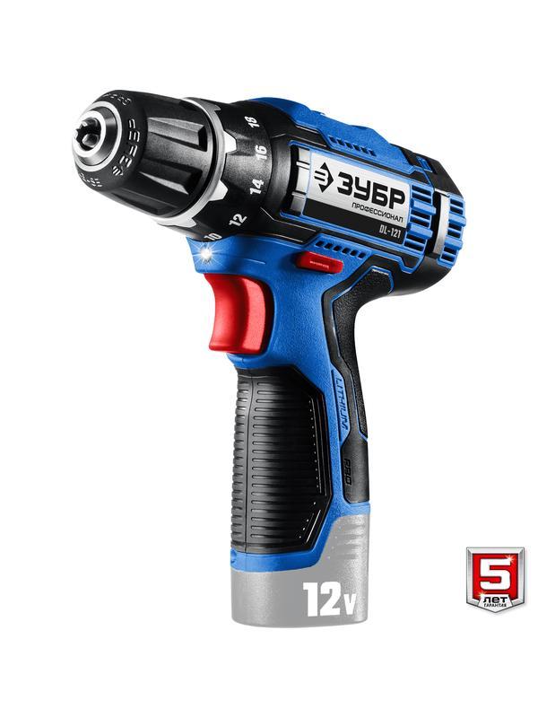 ЗУБР Т7, 12 В, 40 Н·м, без АКБ, дрель-шуруповерт, Профессионал (DL-121)
