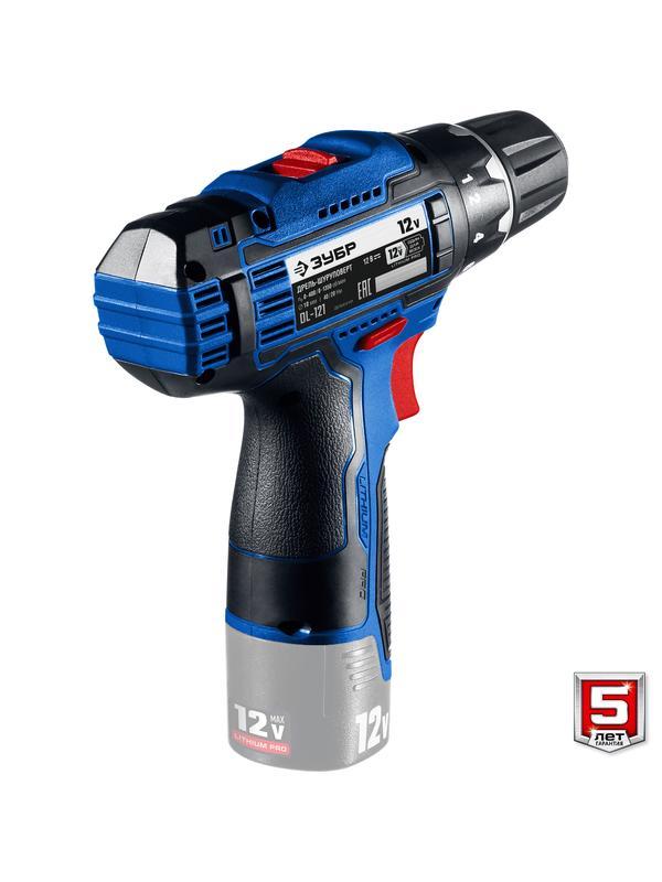 ЗУБР Т7, 12 В, 40 Н·м, без АКБ, дрель-шуруповерт, Профессионал (DL-121)
